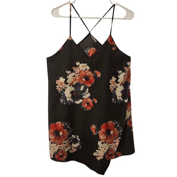 Free People Chiffon Cascades Slip Dress Black Combo Small Floral Boho Festival - Picture 2 of 7
